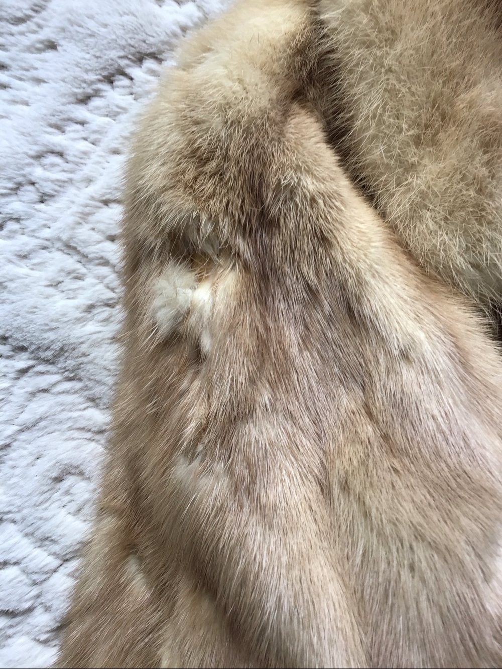 Vintage 1950s Pastel Beige Mink Fur Coat Swing Jacket Mid Century Luxury - Picture 7 of 10